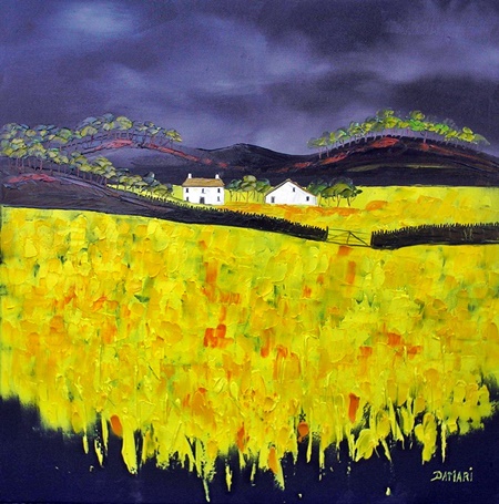 Storm over croft Oil on Canvas by John Damari