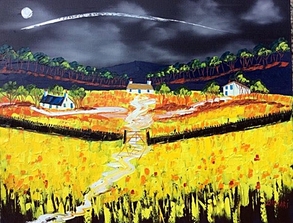 Storm over croft Kilmartin Argyll Oil on Canvas by John Damari