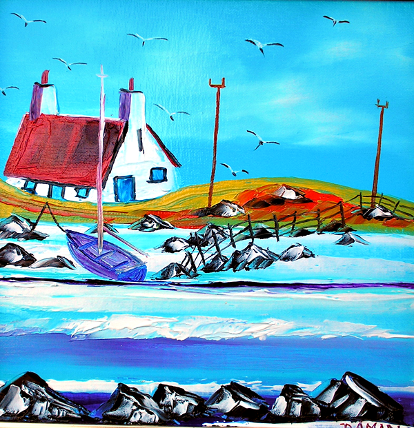 Wee Croft on Uist outer hebrides 30x30 oil on canvas